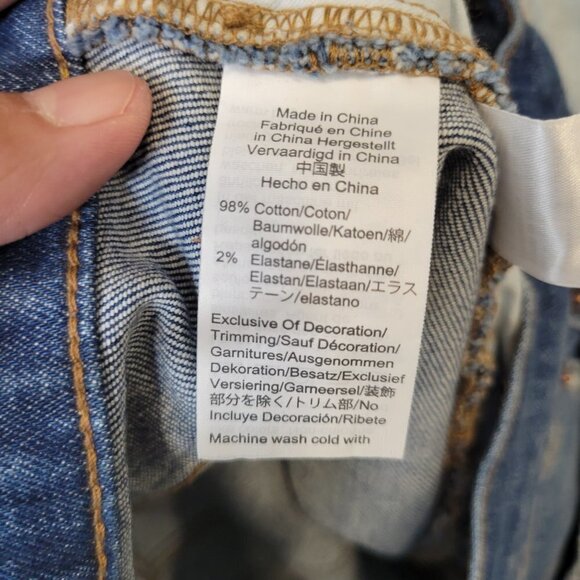 Madewell Womens Blue High Rise Denim Mid Length Shorts Raw Hem Size 26 - Picture 14 of 14